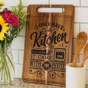 Wooden Kitchen Rustic Cutting Board - Engraved